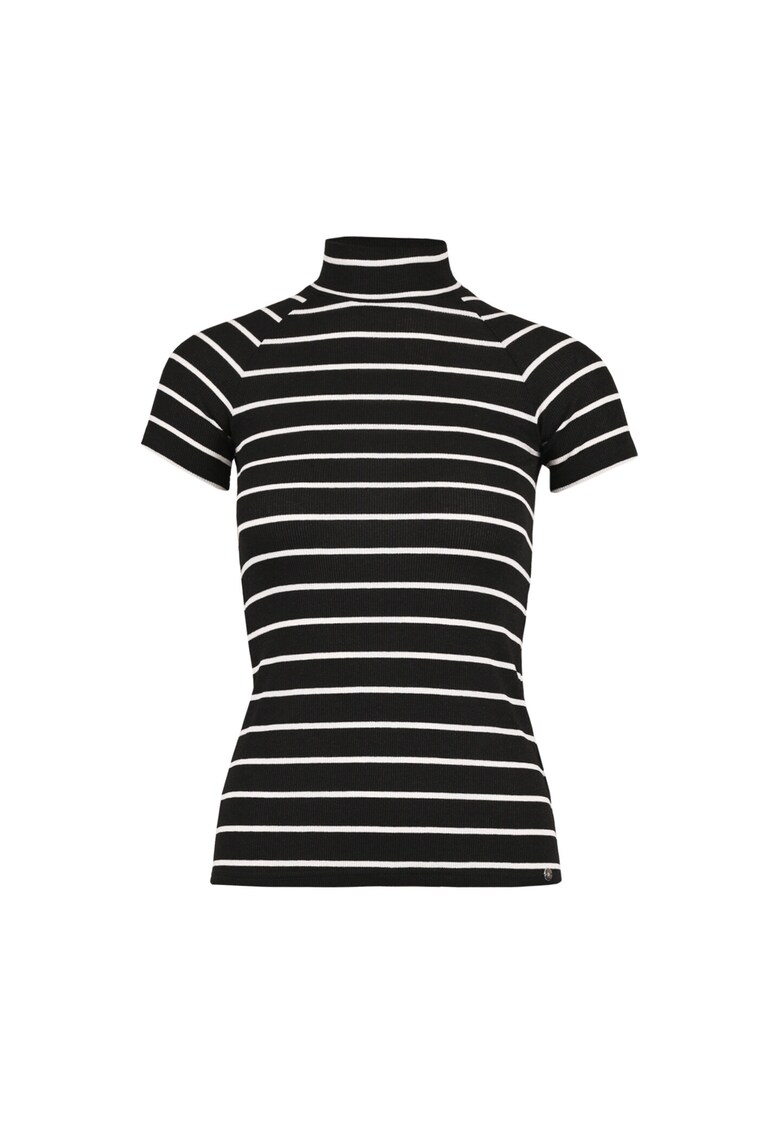 Tricou din jerseu cu guler inalt -