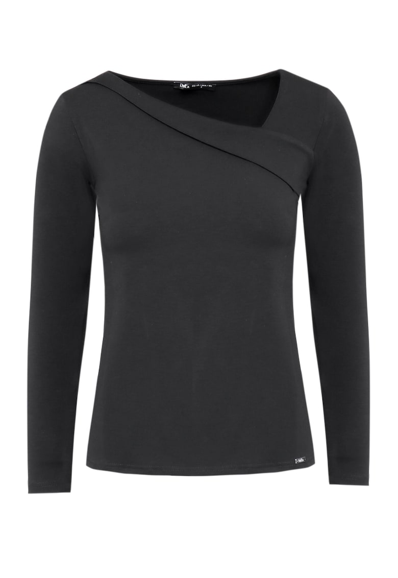 Bluza cu decolteu asimetric -  Negru stins