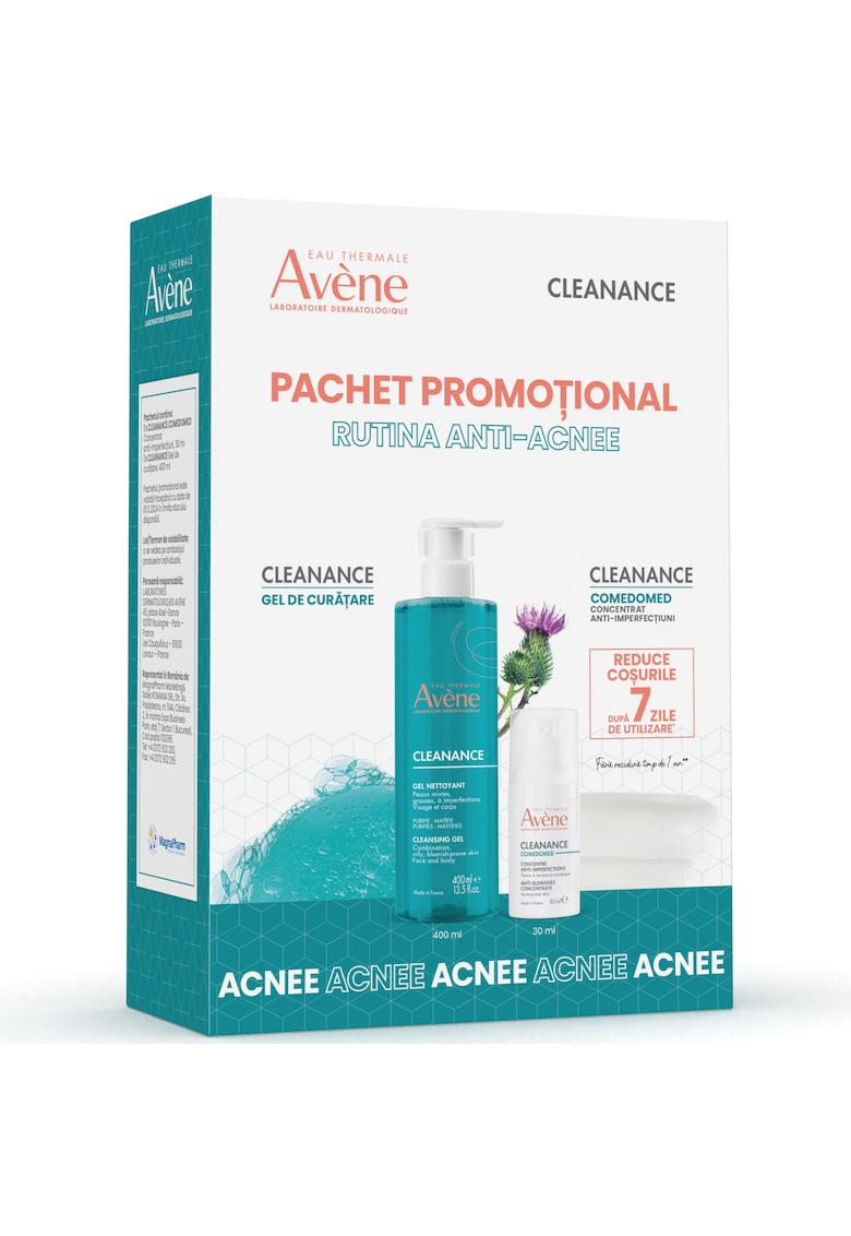 Pachet Cleanance : Concentrat anti-imperfectiuni pentru ten cu tendinta acneica Comedomed 30 ml + Gel de curatare pentru ten gras cu tendinta acneica 400 ml