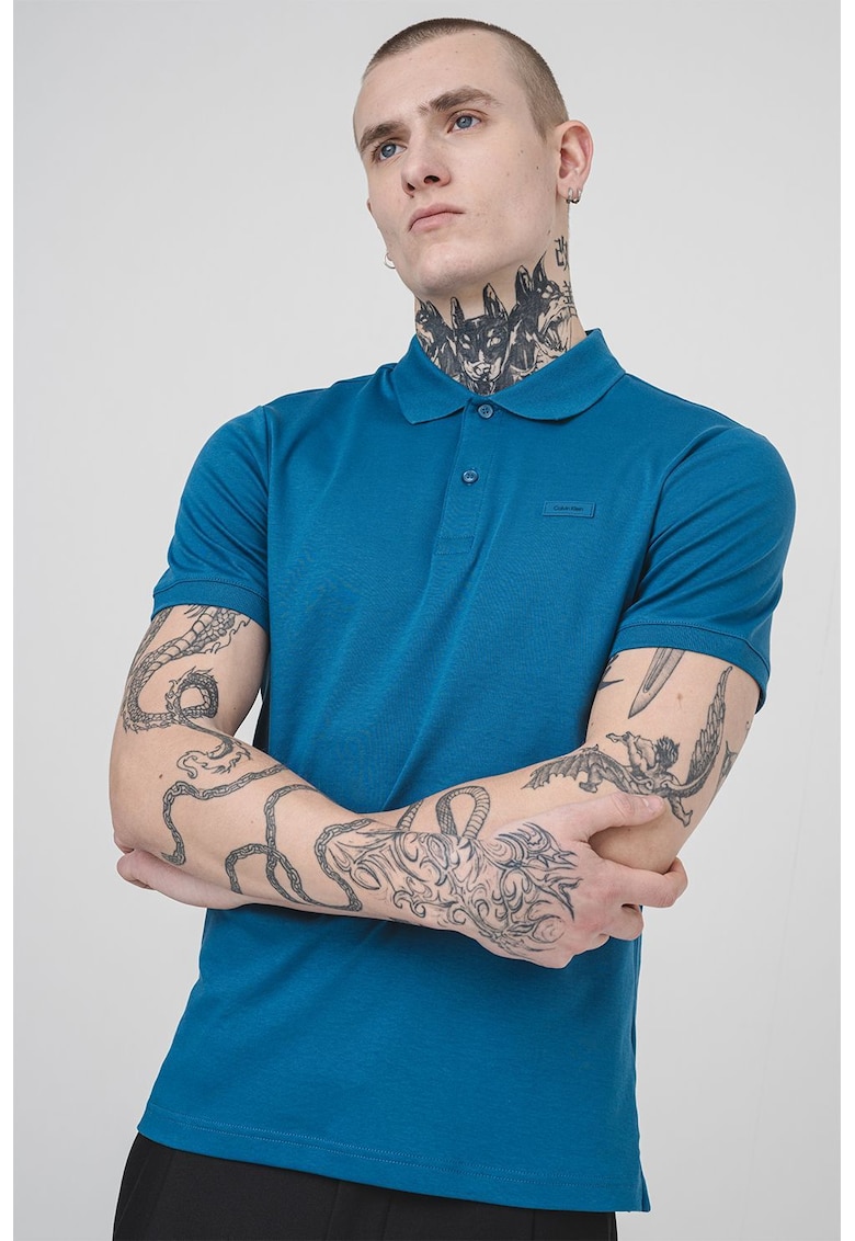 Tricou polo slim fit de bumbac organic