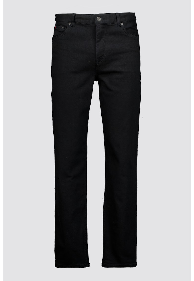 Blugi conici relaxed fit de bumbac - Negru