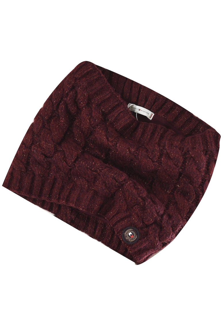 Esarfa Barbati - TH10273-024 - Moale Si Calduroasa - Tricot Groz - Polar Pe Interior - Logo Elegant - Fir Lucios - Placuta La Atingere - Ideala Pentru Utilizare Zilnica Si Zilele Reci De Iarna - Marime Universala - Bordo