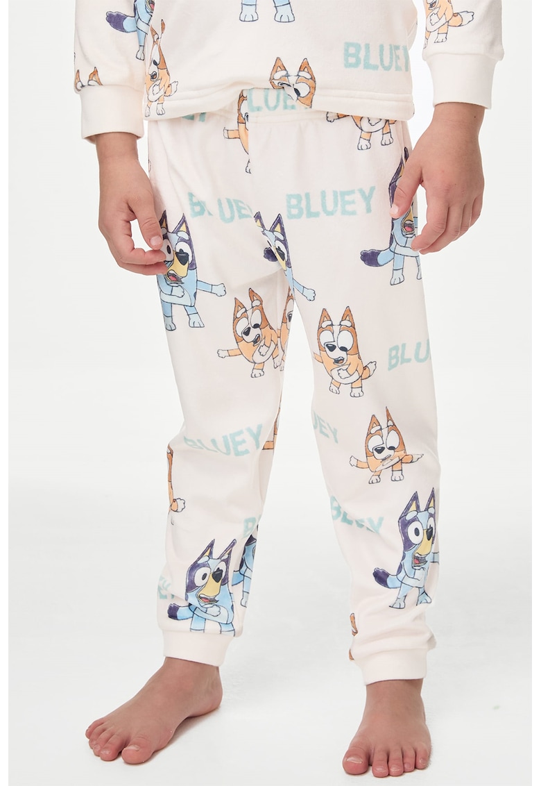 Pijama cu imprimeu cu desene si pantaloni lungi