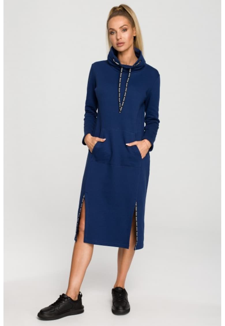 Rochie midi casual cu guler -