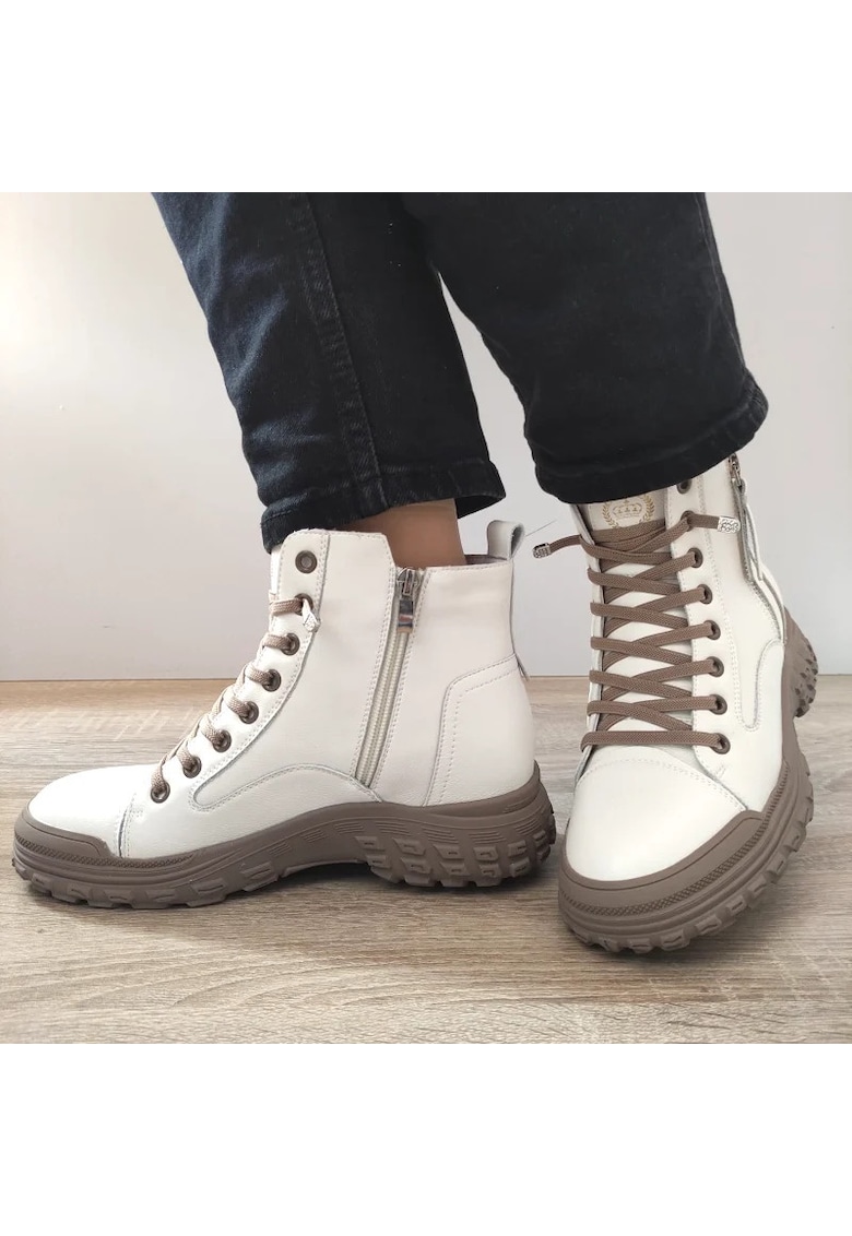 Ghete Casual Dama A292 Off White (Grey) - Off White