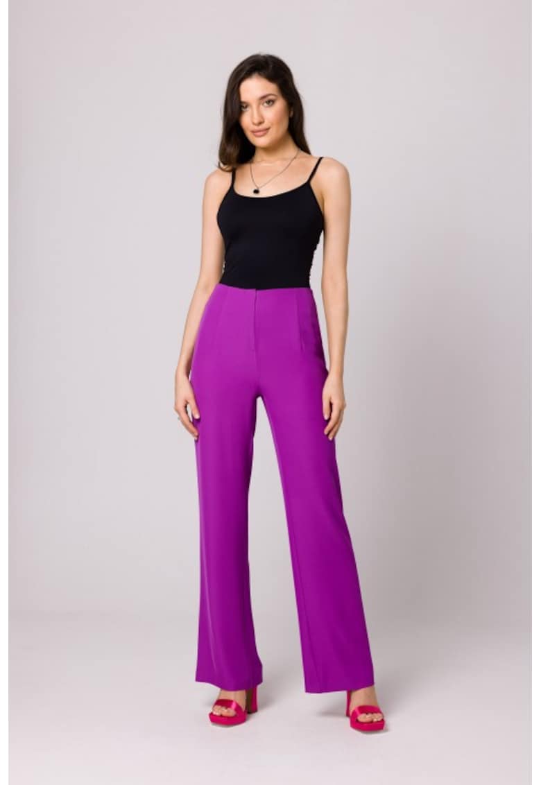 Pantaloni cu talie inalta - Violet -