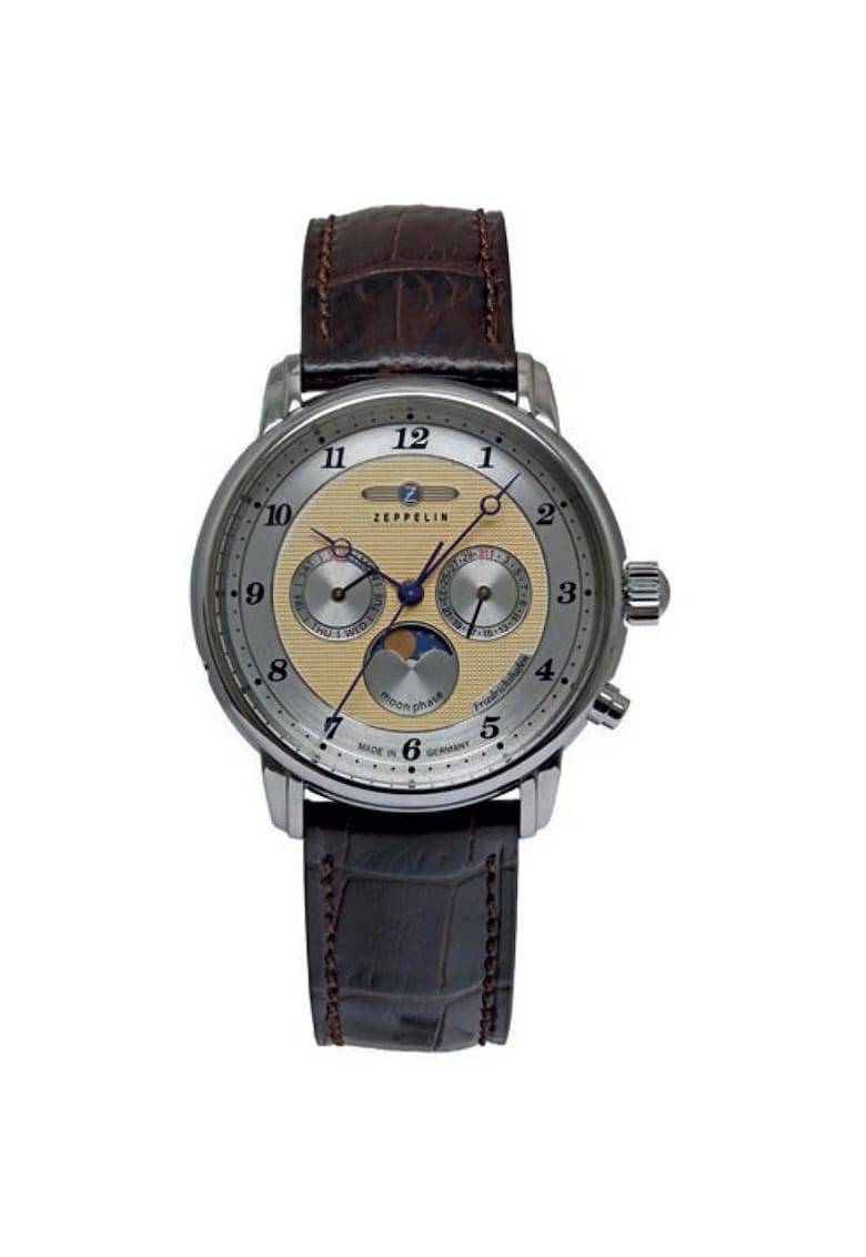 Ceas Damski - Quartz Ronda 706.1 - Culoare Aurie - Curea Piele Maro - Rezistent la apa 5 ATM