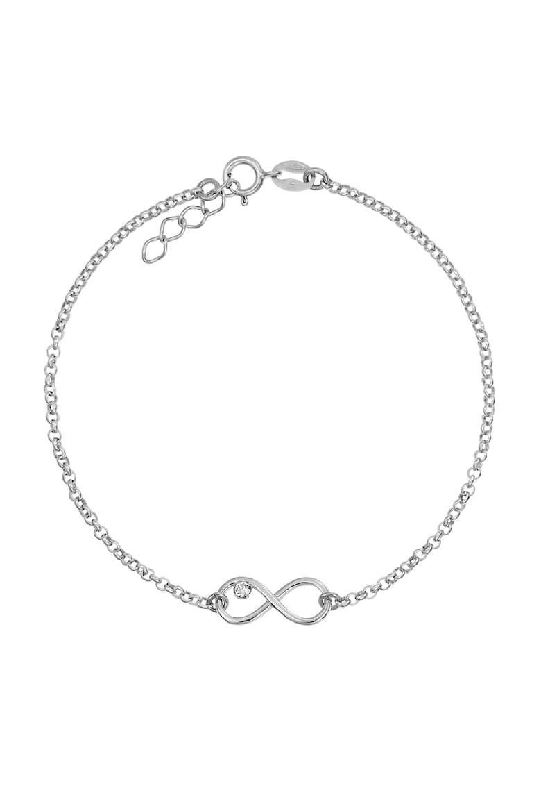 Bratara Pentru Picior Argint 925 cu Cristale Swarovski Crystal Clear si Infinit Charm