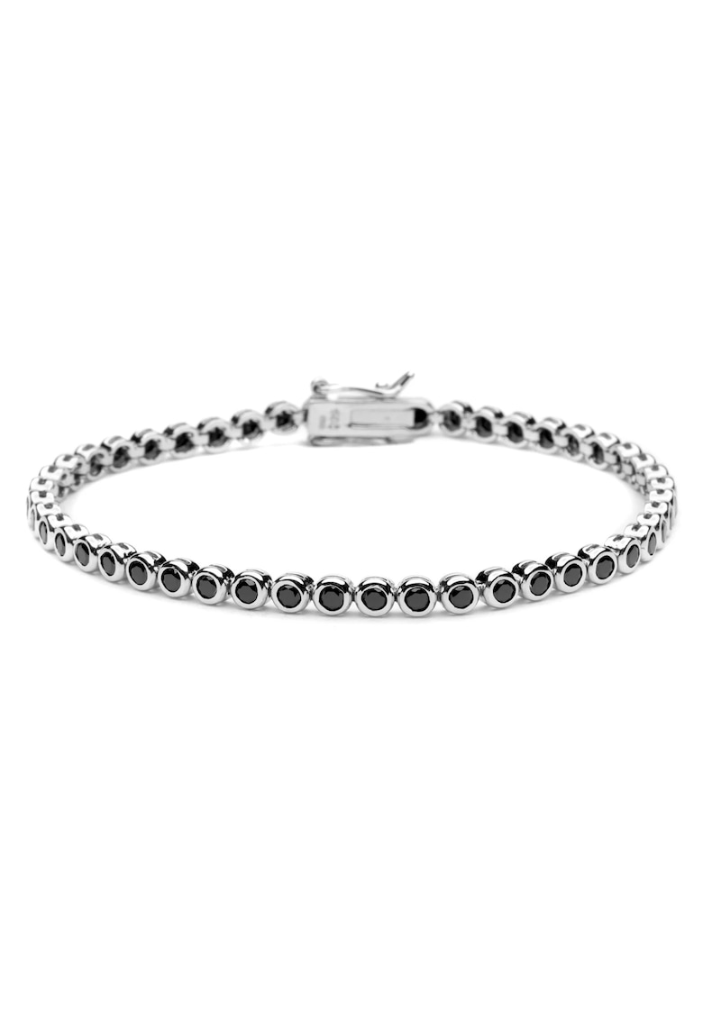 Bratara Tennis ARGINT 925 Si Cristale Rotunde Negre