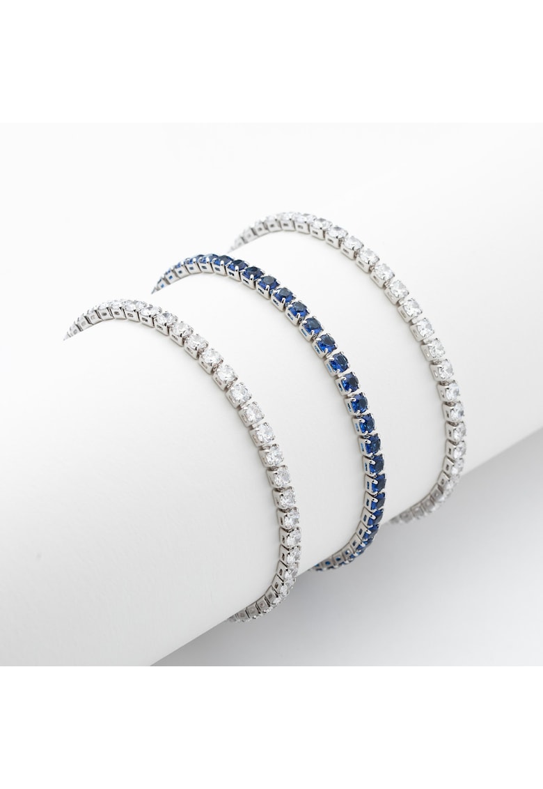 Set 3 Bratari Tennis Placate Cu Aur Alb