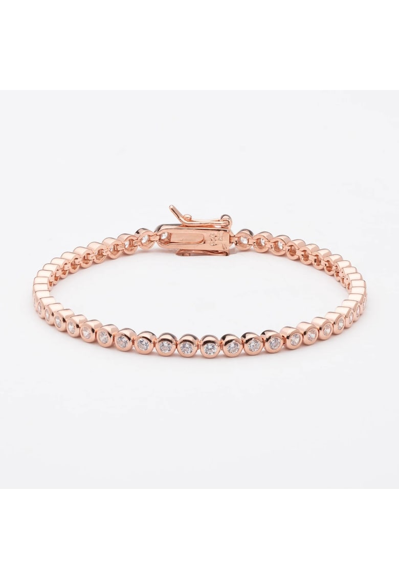 Bratara Tennis Din Argint Placata Cu Aur Rose De 18K