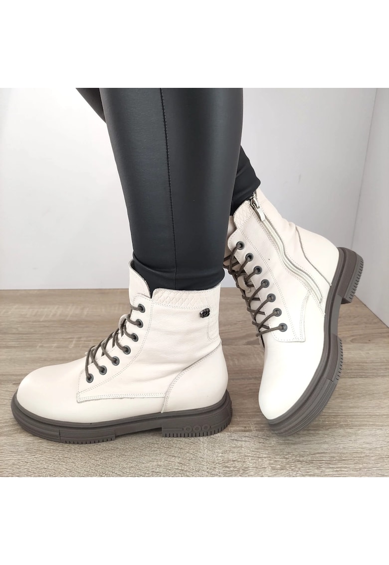 Ghete Casual Dama F178 Crem - Crem