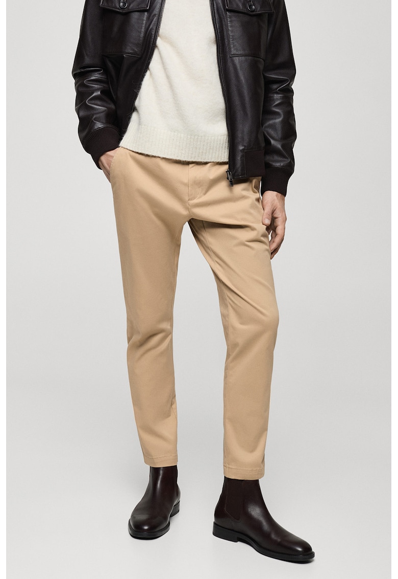 Pantaloni crop chino cu croiala conica