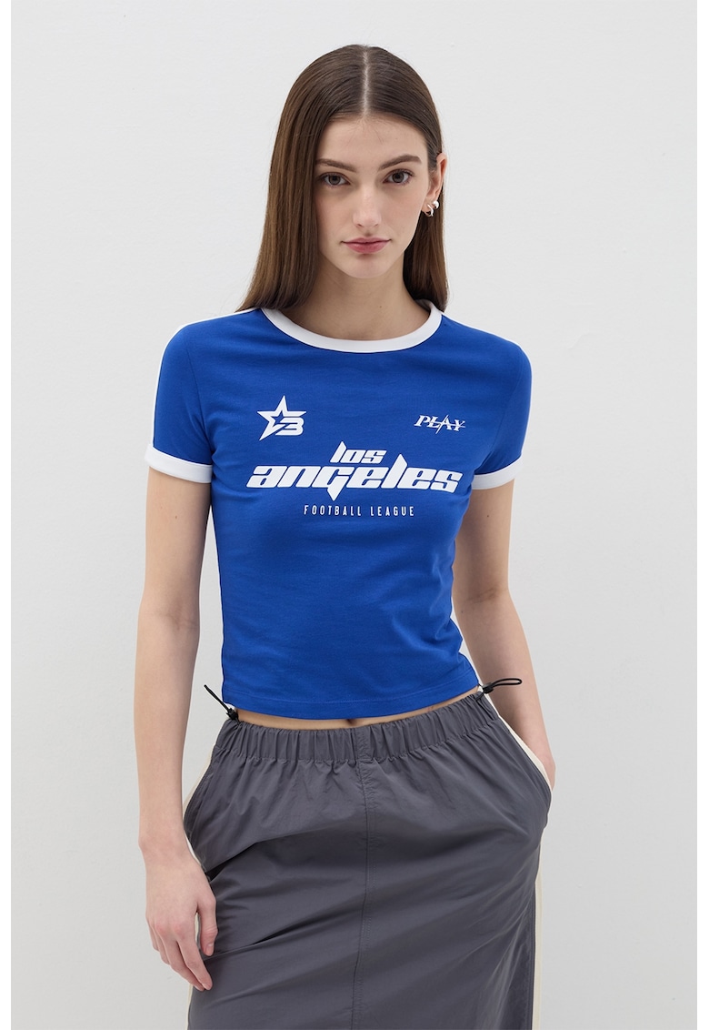 Tricou crop cu croiala slim-fit