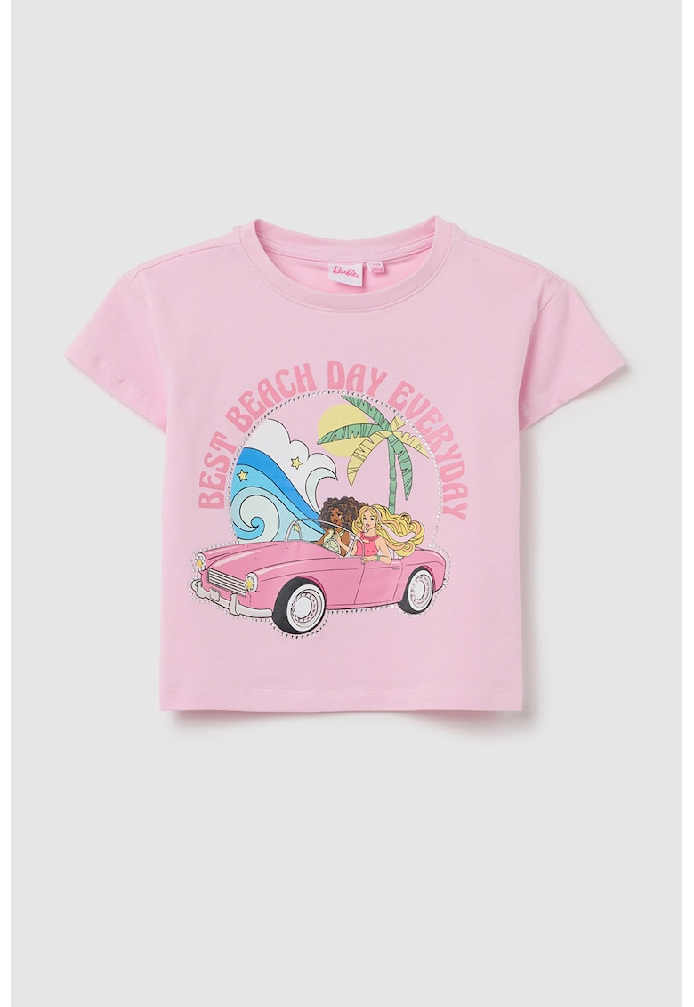 Tricou cu imprimeu Barbie - Verde/Roz/Albastru