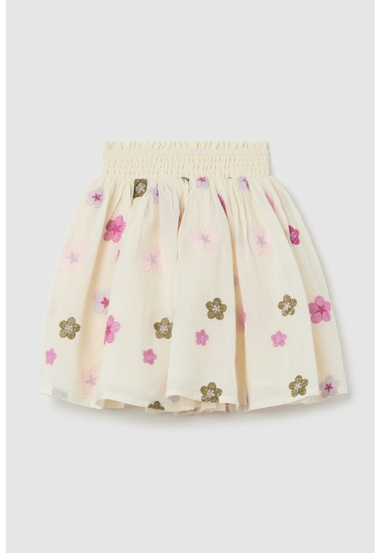 Fusta cu model floral si talie elastica Fusta cu model floral si talie elastica