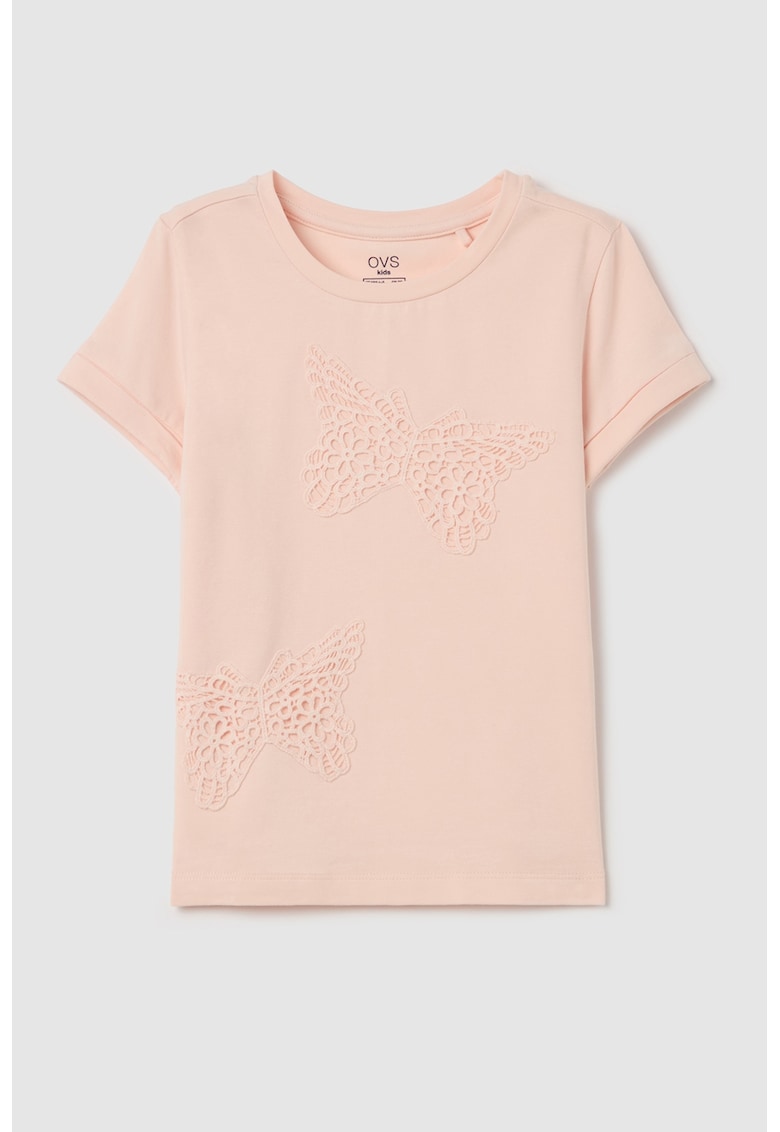 Tricou din bumbac cu broderie Tricou din bumbac cu broderie