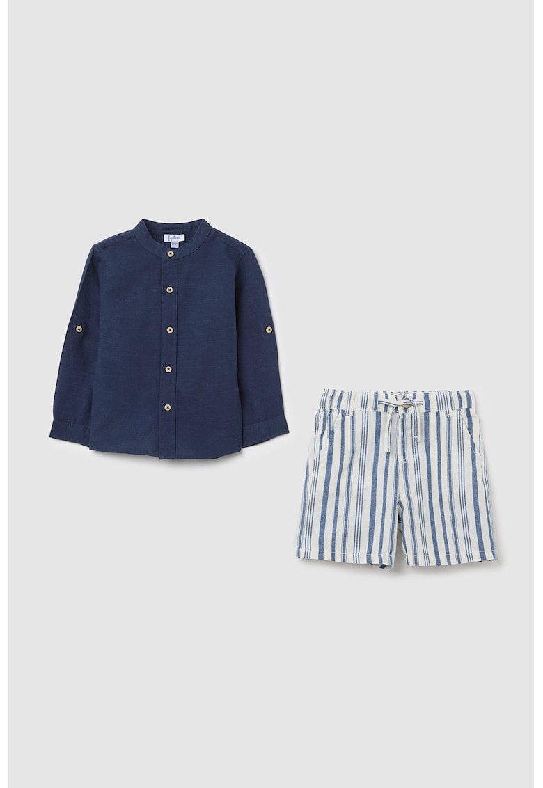 Set de pantaloni scurti si camasa din bumbac si in Set de pantaloni scurti si camasa din bumbac si in