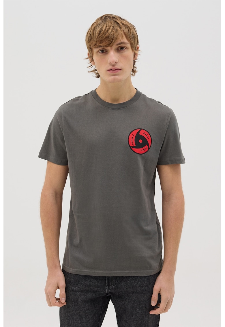 Tricou slim fit cu model grafic pe spate