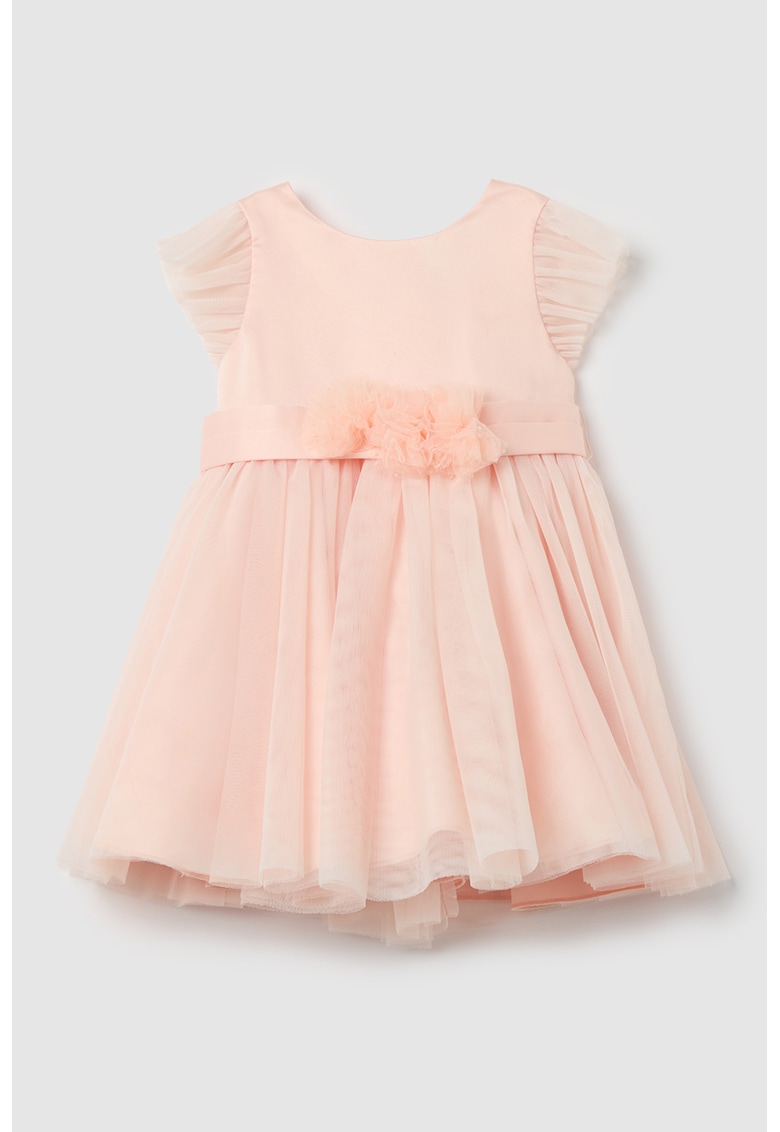 Rochie cu tul si maneci scurte