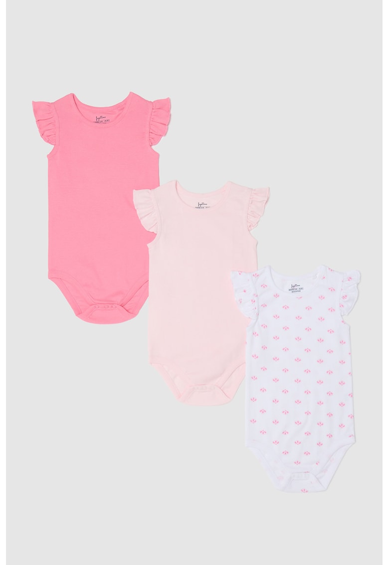 Set de body-uri cu maneci cu volane - 3 piese