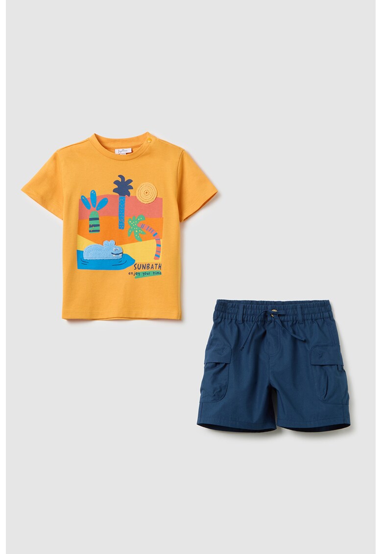 Set de tricou si pantaloni scurti cargo