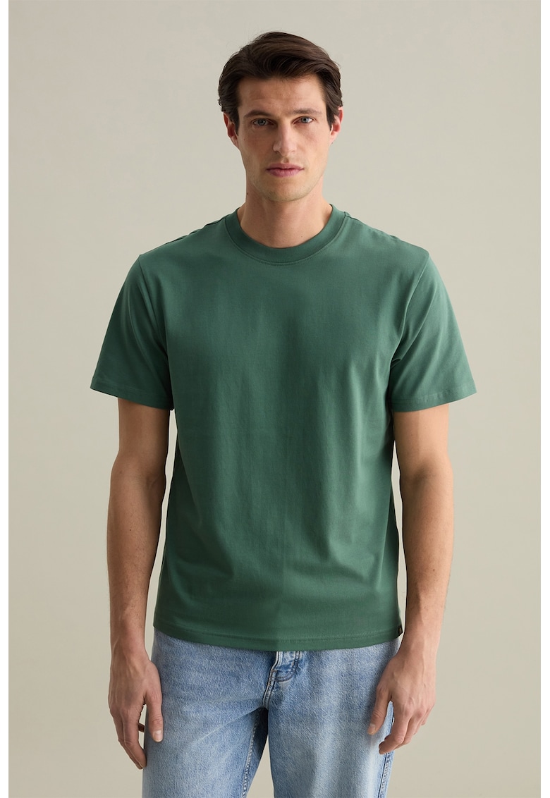 Tricou cu decolteu rotund - Verde aquamarin