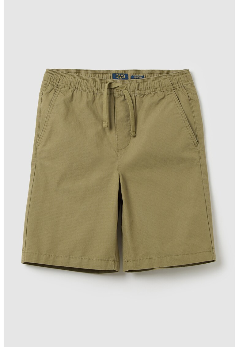 Pantaloni scurti cu buzunare oblice - Verde masliniu