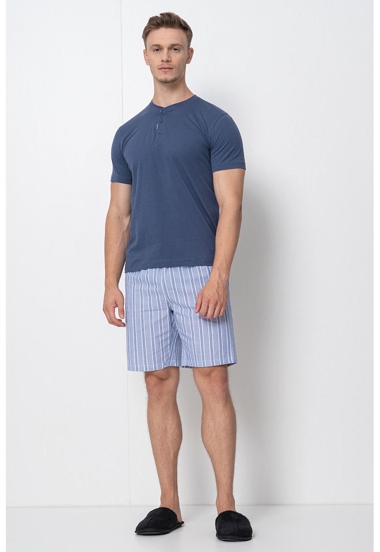 Pijama de bumbac cu maneci scurte