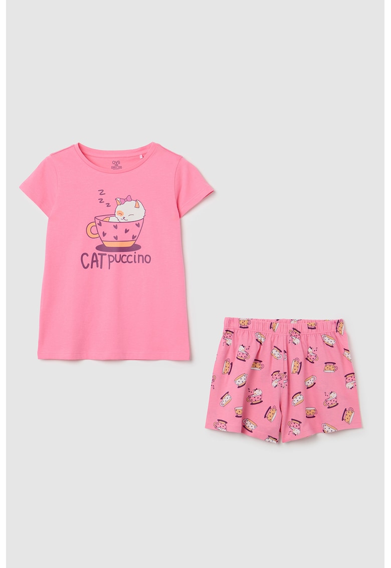 Pijama cu pantaloni scurti si imprimeu