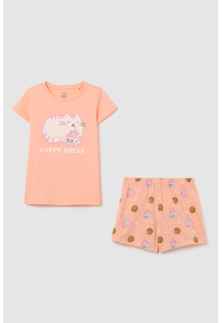 Pijama cu imprimeu grafic