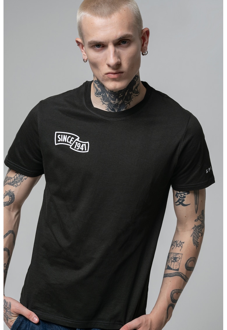 Tricou cu imprimeu pe partea din spate - Negru