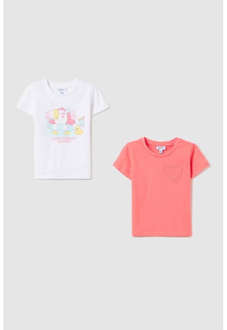 Set de tricouri cu decolteu rotund - 2 piese