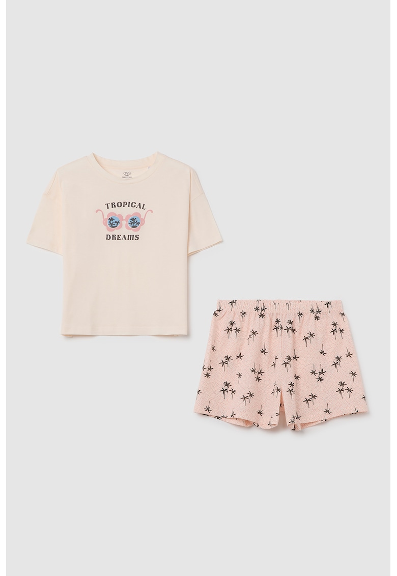 Pijama de bumbac cu imprimeu