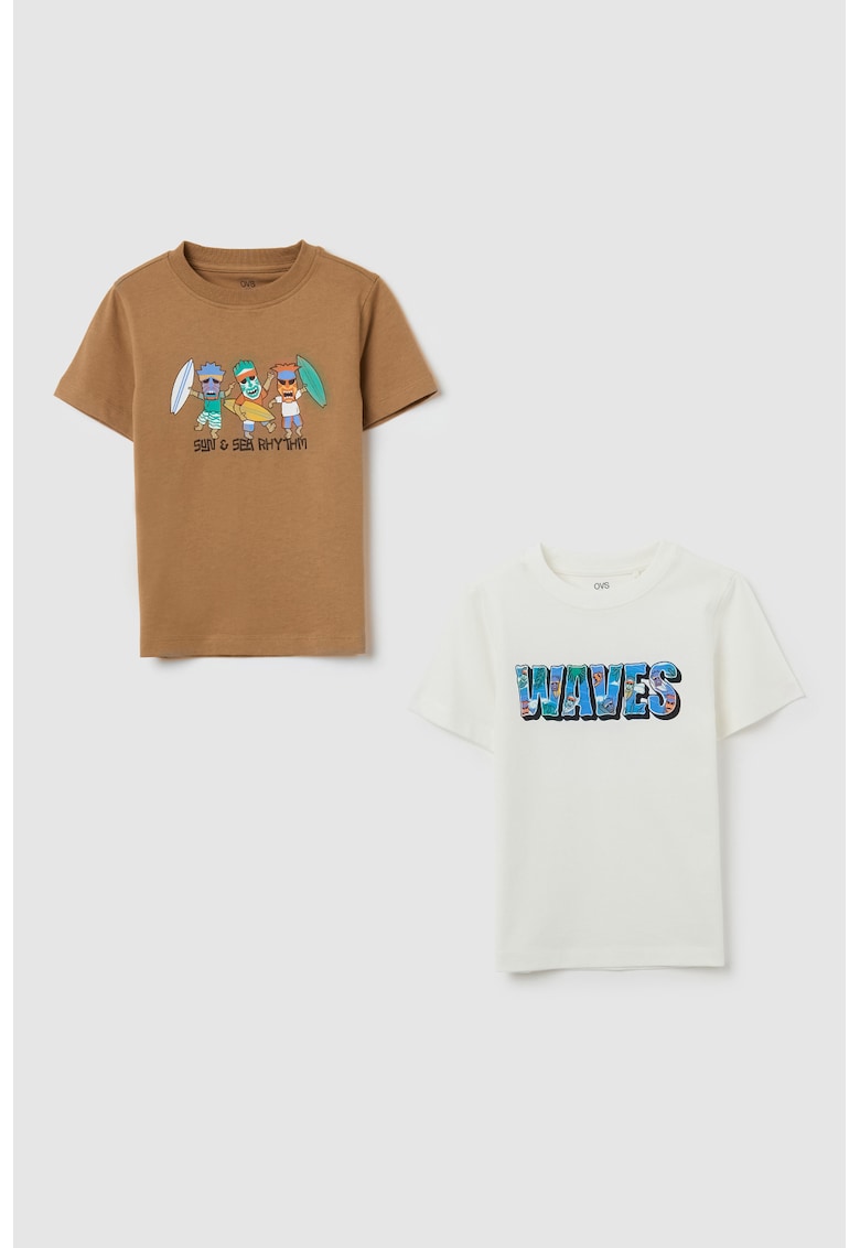 Set de tricouri cu model grafic - 2 piese