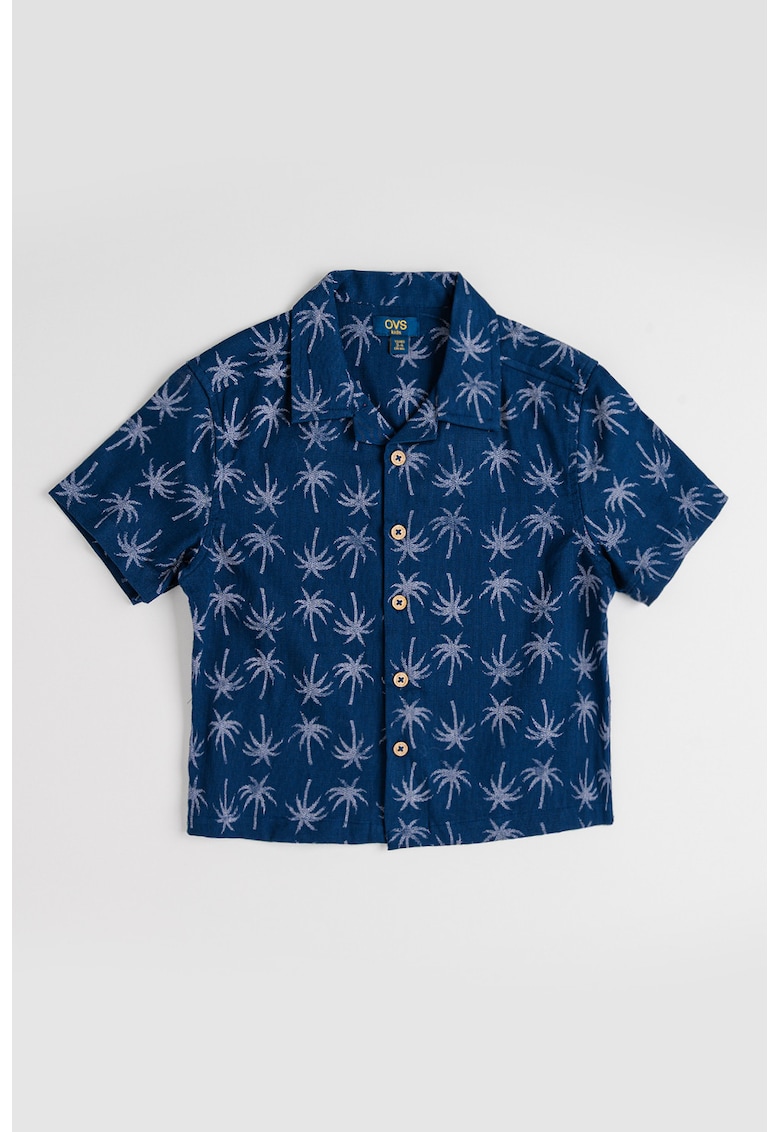 Camasa cu imprimeu grafic si maneci scurte