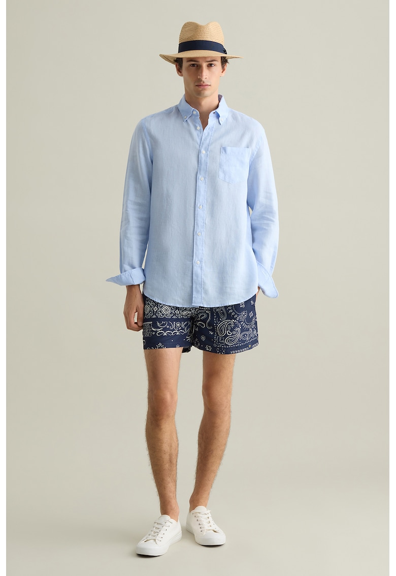 Pantaloni scurti de baie cu model - Alb/Bleumarin