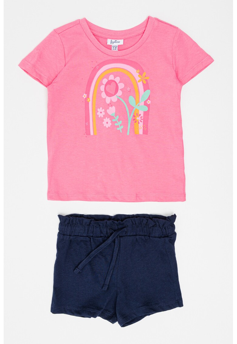 Set de tricou de bumbac si pantaloni scurti - 2 piese