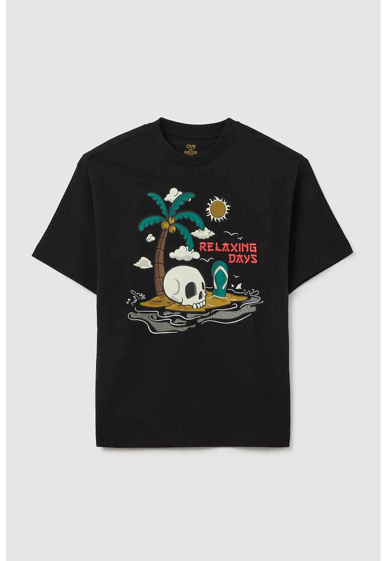 Tricou cu imprimeu grafic frontal