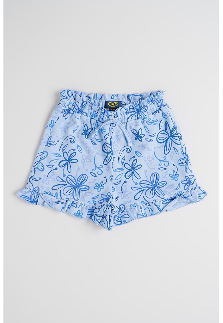 Pantaloni scurti cu model floral si snur