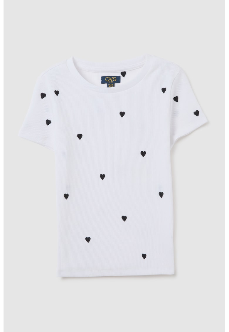 Tricou din amestec de bumbac cu imprimeu si decolteu rotund Tricou din amestec de bumbac cu imprimeu si decolteu rotund