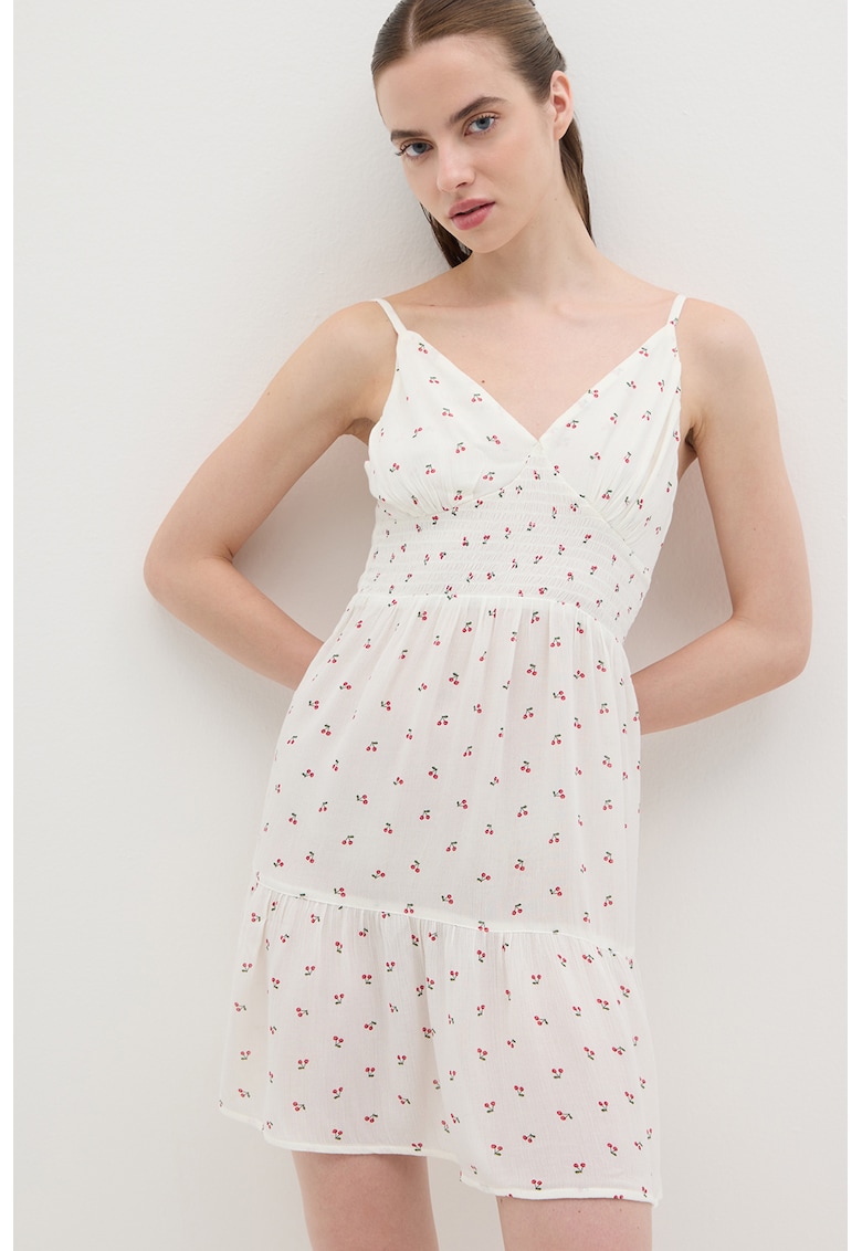 Rochie cu imprimeu si decolteu in V