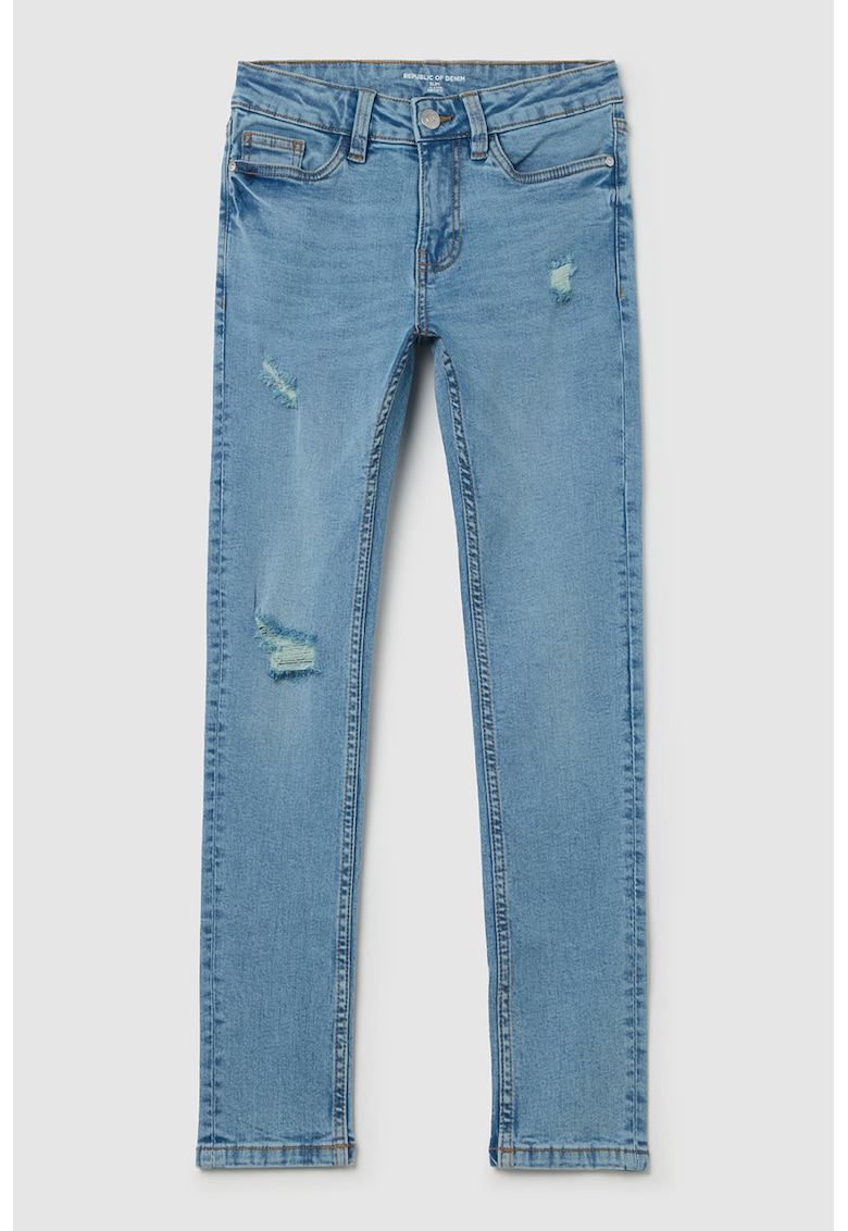 Blugi skinny cu detalii cu aspect deteriorat