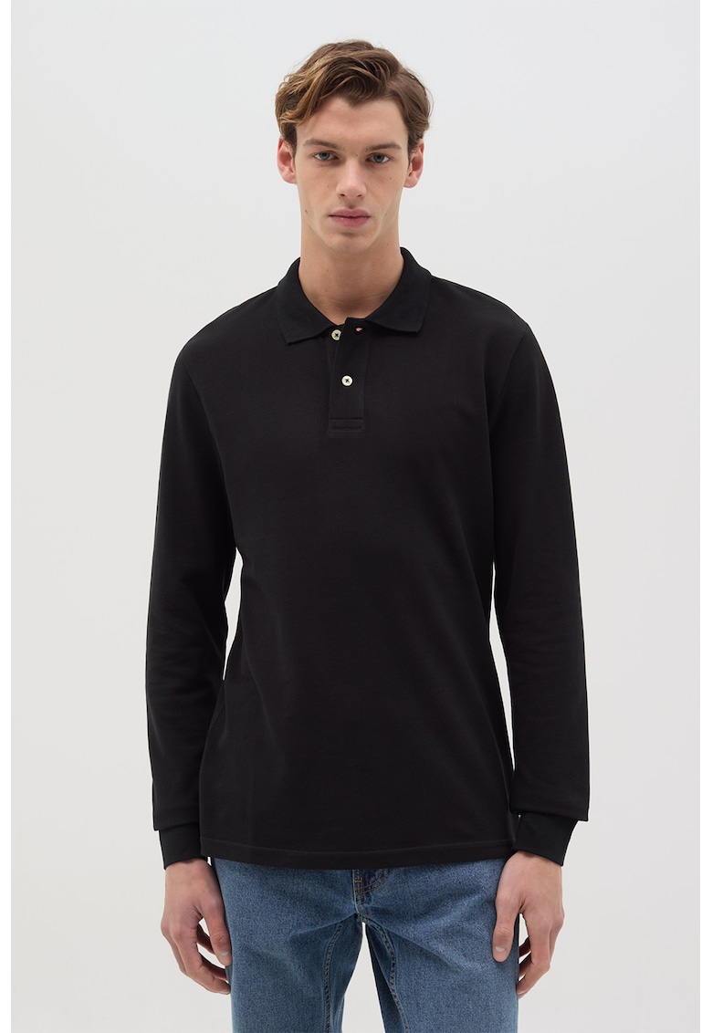 Bluza polo regular fit de bumbac