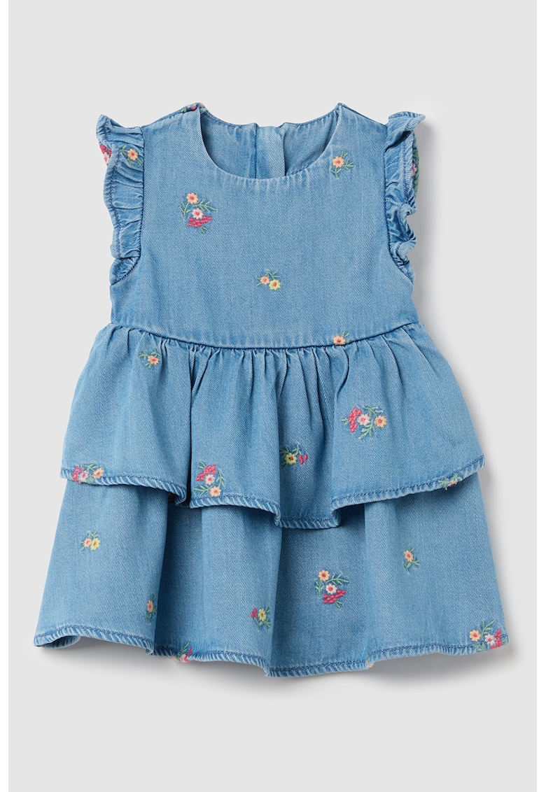 Rochie din denim cu broderie florala