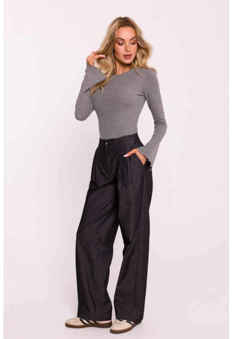 Pantaloni cu banda elastica in talie - evazata -