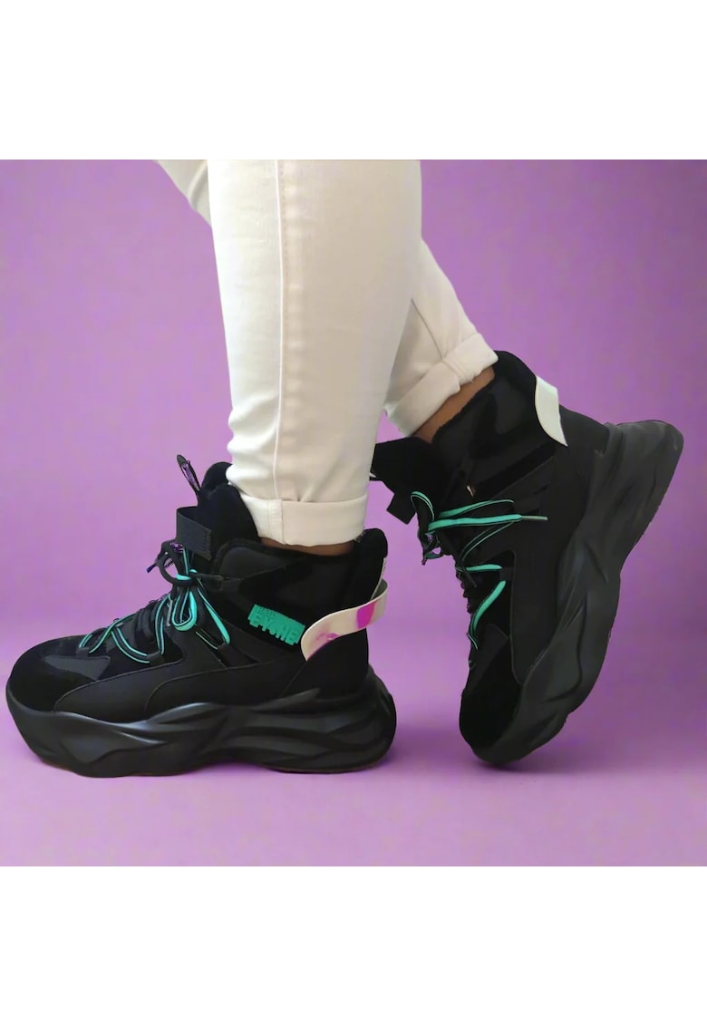 Ghete Sport Dama E057 Negre - Negru