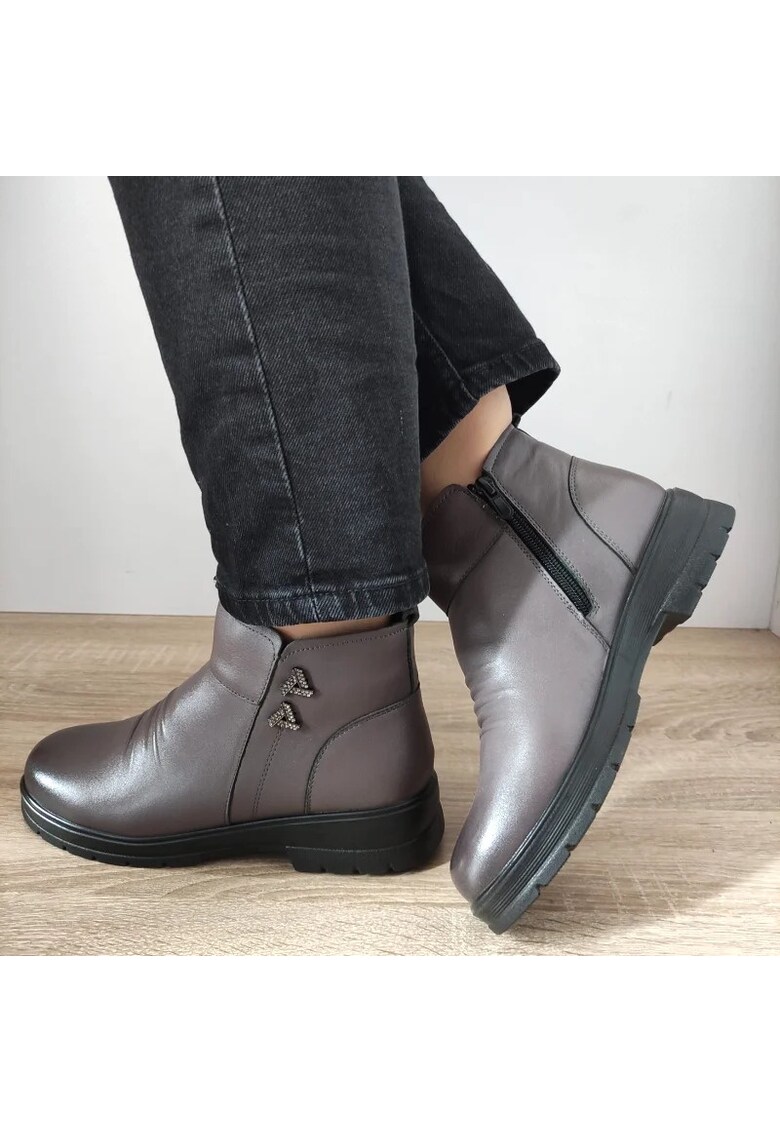 Ghete Casual Dama M705 Gri - Gri - Gri