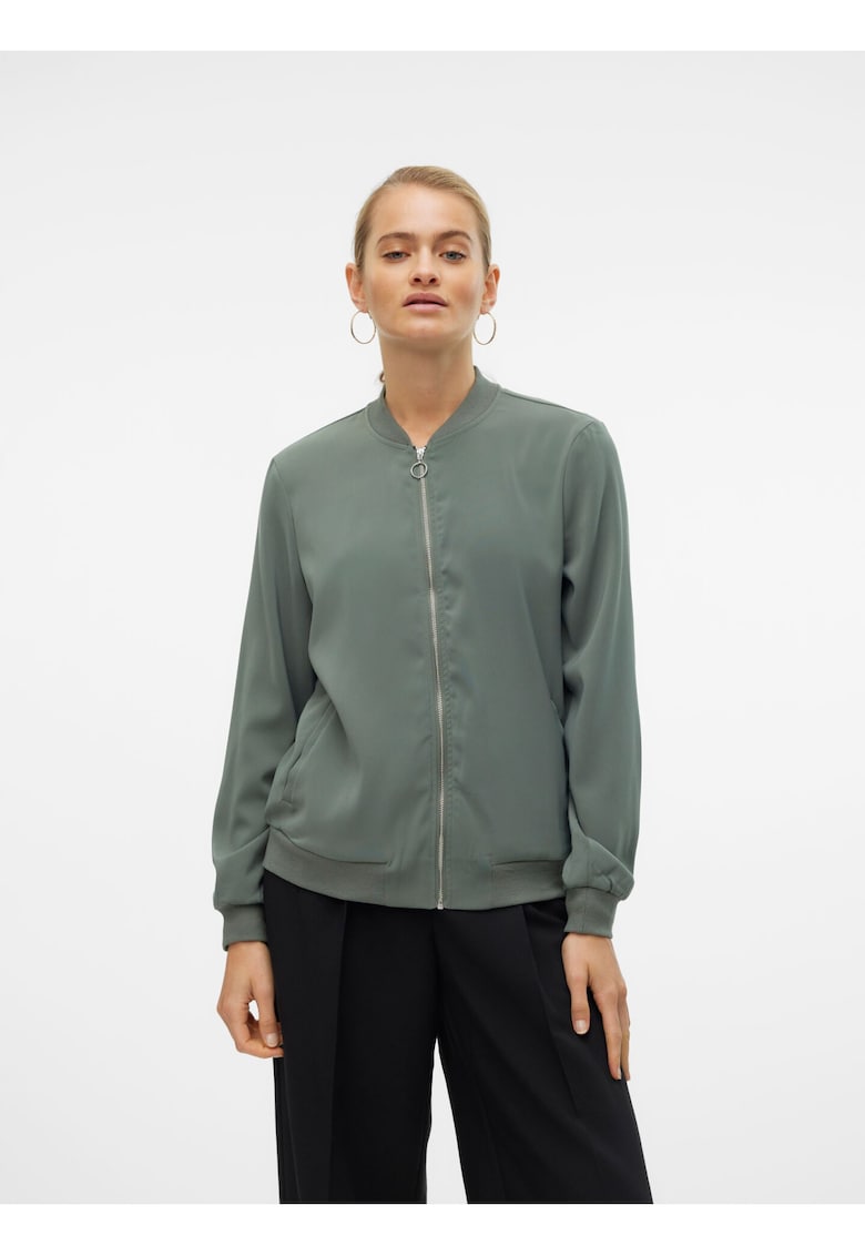 Jacheta  poliester/elastan - maneci lungi - verde -