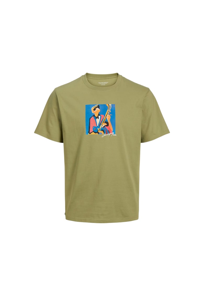 Tricou JACK &JONES Manchester Cubism 39256 - Verde